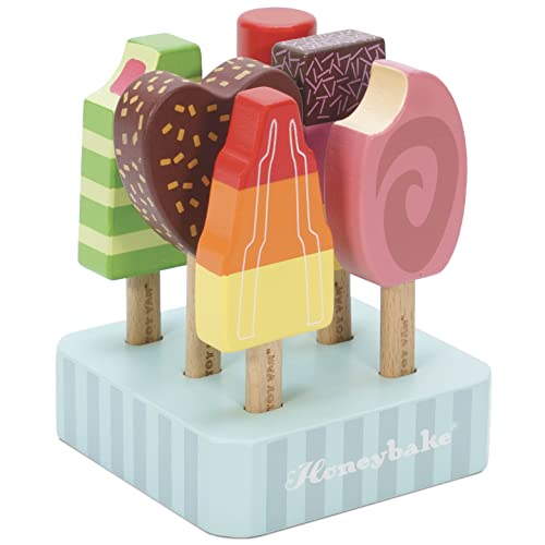 Le Toy Van – Pädagogisches Rollenspiel Honeybake Eis am Stiel aus Holz für Kinder | 6-teilig – Tolles Geschenk für Mädchen & Jungen – Ideal für Kinder im Alter von 2, 3, 4 und 5 Jahren von Le Toy Van