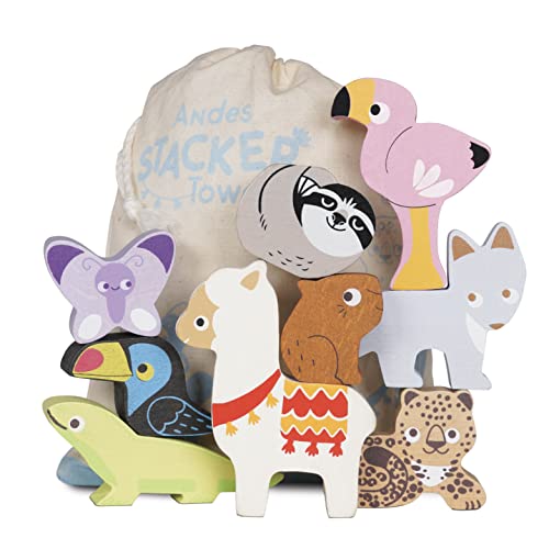 Le Toy Van – Pädagogisches Tierstapelspiel „Anden“ aus Holz mit Beutel | Lernspielzeug für die Entwicklung von Kleinkindern von Le Toy Van