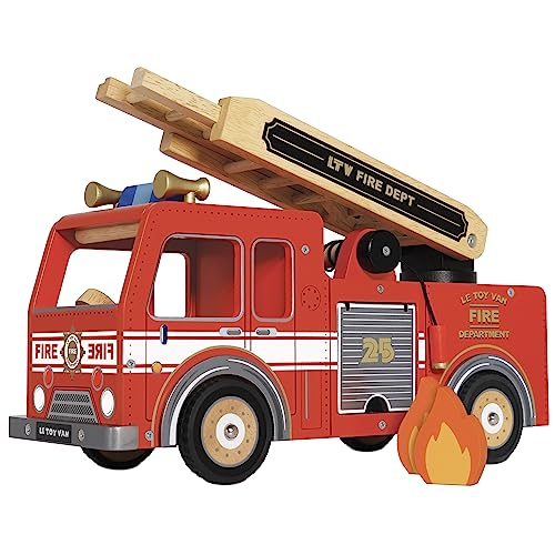 Le Toy Van – Rollenspiel Feuerwehrwagen Spielset aus Holz | Feuerwehrmann-Spielset – Geeignet für Kinder ab 3 Jahren von Le Toy Van