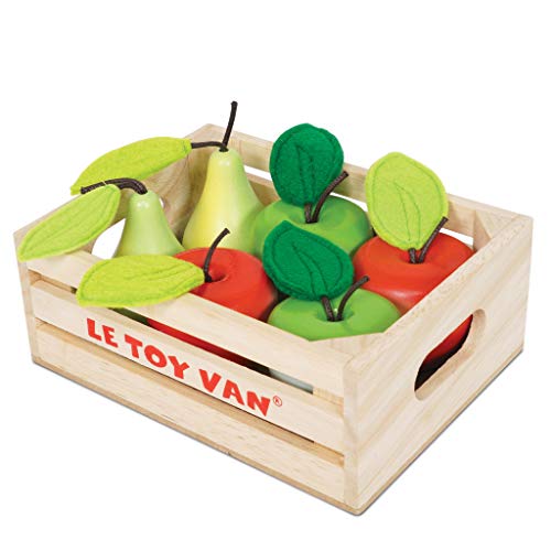 Le Toy Van - TV191 - Lernspiel für Kinder ab 2 Jahren, Obstkiste, Holzspielzeug Äpfel und Birnen, Montessori-Spielzeug, ökologisches Spiel aus FSC-Holz und Farben auf Wasserbasis von Le Toy Van