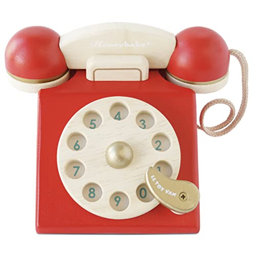 Le Toy Van - TV323 - Spielzeug-Telefon-Lernspiel für Kinder ab 3 Jahren, Vintage-Wählscheibentelefon aus FSC-zertifiziertem Naturholz und Farben auf Wasserbasis, inklusive Glocke von Le Toy Van