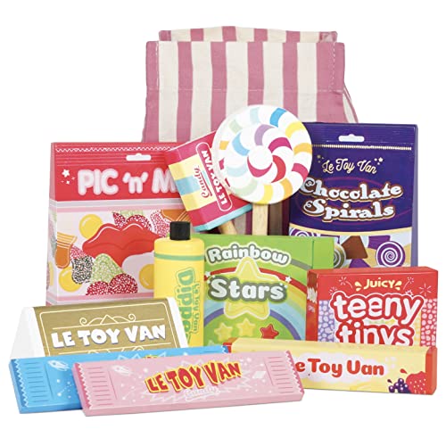 Le Toy Van - TV335 - Lernspiel ?Süßigkeiten und Snacks" für Kinder, 2 Jahre, inklusive Süßigkeitenbeutel, 12 Teile, Montessori-Spielzeug, FSC-zertifiziertes Holz und Farben auf Wasserbasis von Le Toy Van