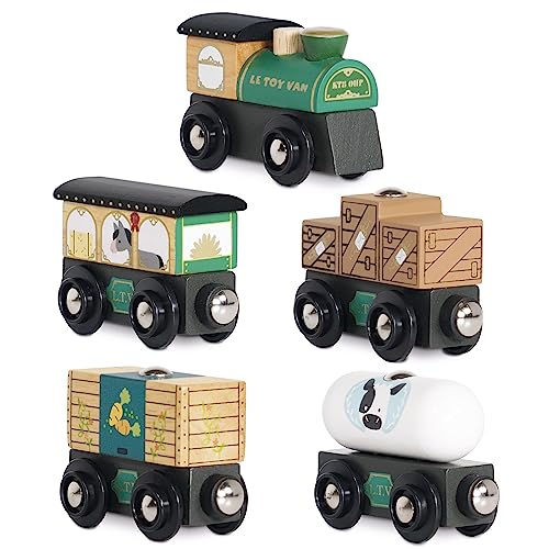 Le Toy Van - TV711 - Holzeisenbahn für Kinder ab 3 Jahren. Great Green, Montessori-Spiel mit 5 abnehmbaren Magnetwagen, hergestellt aus ökologischem FSC-zertifiziertem Holz und bemalt mit Farben auf Wasserbasis von Le Toy Van