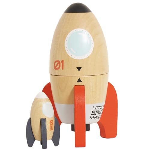 Le Toy Van - TV808 - Holzspielzeug-Weltraumraketen-Lernspiel für Kinder, 2 Jahre, Matroschka, kleinste Rakete im Inneren, magnetische Öffnung, umweltfreundlich, plastikfrei, Montessori Le Toy Van - TV808 - Holzspielzeug-Weltraumraketen-Lernspiel für Kinder, 2 Jahre, Matroschka, kleinste Rakete im Inneren, magnetische Öffnung, umweltfreundlich, plastikfrei, Montessori von Le Toy Van