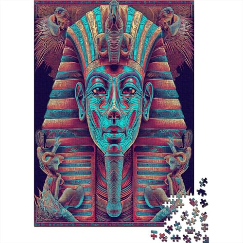 Ägyptischer Pharao Puzzle 1000 Teile Puzzles Für Erwachsene Lernspiel Herausforderungsspielzeug 1000-teilige Puzzlespiel Für Erwachsene Kinder Puzzel 1000pcs (75x50cm) von LeHuaiMa