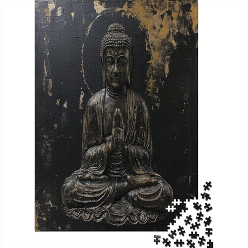 Buddha Statue 1000 Stück Puzzles Für Erwachsene Teenager Stress Abbauen Familien-Puzzlespiel 1000-teiliges Puzzle Kinder Lernspiel Spielzeug Geschenk Puzzel 1000pcs (75x50cm) von LeHuaiMa