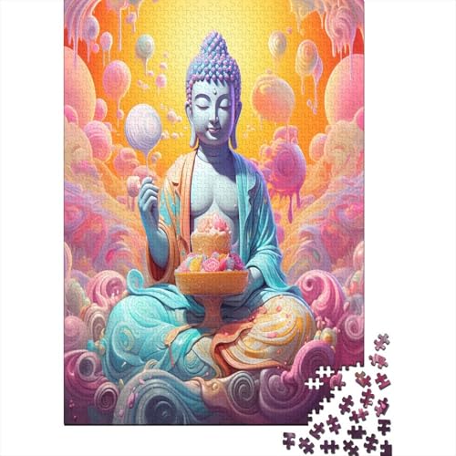 Buddha Statue Puzzle 1000 Teile Puzzles Für Erwachsene Lernspiel Herausforderungsspielzeug 1000-teilige Puzzlespiel Für Erwachsene Kinder Puzzel 1000pcs (75x50cm) von LeHuaiMa