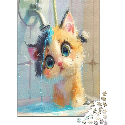Cute Kat Puzzlespiel 1000 Teile Für Erwachsene, Einzigartige Kunstwerke Und Vorlage - Geburtstagsgeschenk - Spaßige Puzzles Mit Überraschung Von Puzzle in A Bag Puzzel 1000pcs (75x50cm) von LeHuaiMa