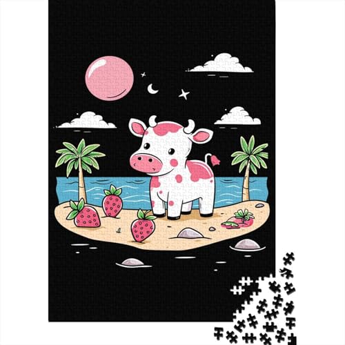 Cute Little Kuh Puzzle 1000 Teile Puzzles Für Erwachsene Lernspiel Herausforderungsspielzeug 1000-teilige Puzzlespiel Für Erwachsene Kinder Puzzel 1000pcs (75x50cm) von LeHuaiMa