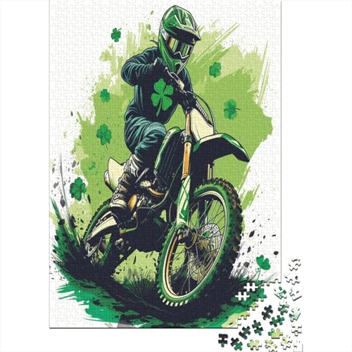 Dirt Bike Puzzle 1000 Teile Puzzles Für Erwachsene Lernspiel Herausforderungsspielzeug 1000-teilige Puzzlespiel Für Erwachsene Kinder Puzzel 1000pcs (75x50cm) von LeHuaiMa