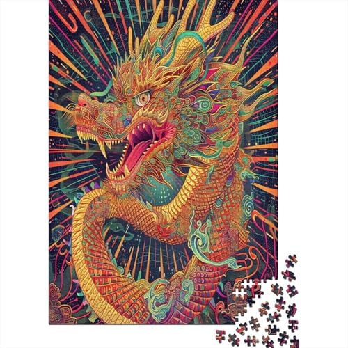 Drache 1000 Stück Puzzles Für Erwachsene Teenager Stress Abbauen Familien-Puzzlespiel 1000-teiliges Puzzle Kinder Lernspiel Spielzeug Geschenk Puzzel 1000pcs (75x50cm) von LeHuaiMa