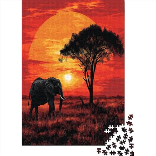 Elefant 1000 Stück Puzzles Für Erwachsene Teenager Stress Abbauen Familien-Puzzlespiel Mit Poster in 1000-teiliges Puzzle Kinder Lernspiel Spielzeug Geschenk Puzzel 1000pcs (75x50cm) von LeHuaiMa