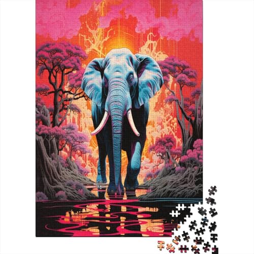 Elefant Puzzle 1000 Teile Erwachsener Kniffel Spaß Für Die Ganze Familie - Abwechslungsreiche 1000 Puzzleteilige Motive Puzzlespiel Erwachsene, Puzzel 1000pcs (75x50cm) von LeHuaiMa