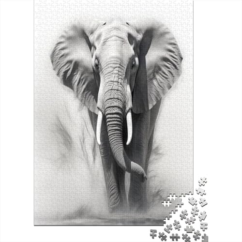 Elefant Puzzle 1000 Teile Puzzle Für Erwachsene Und Kinder Ab 14 Jahren Puzzel 1000pcs (75x50cm) von LeHuaiMa