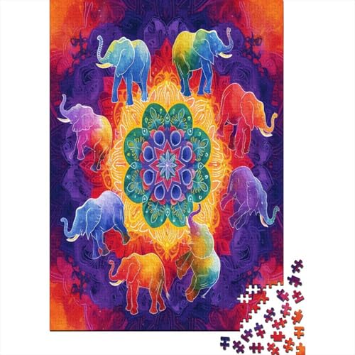 Elefant Puzzle 1000 Teile Puzzle Für Erwachsene Und Kinder Ab 14 Jahren Puzzel 1000pcs (75x50cm) von LeHuaiMa