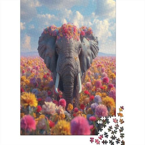 Elefant Puzzle 1000 Teile Puzzle Für Erwachsene Und Kinder Ab 14 Jahren Puzzel 1000pcs (75x50cm) von LeHuaiMa