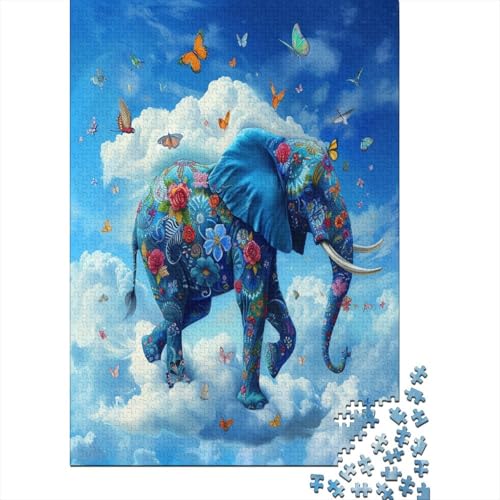 Elefant Puzzle 1000 Teile Puzzles Für Erwachsene Lernspiel Herausforderungsspielzeug 1000-teilige Puzzlespiel Für Erwachsene Kinder Puzzel 1000pcs (75x50cm) von LeHuaiMa