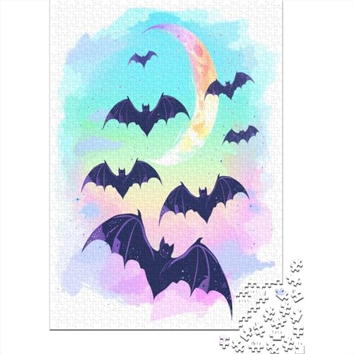 Fledermauss Puzzle 1000 Teile Puzzle Für Erwachsene Und Kinder Ab 14 Jahren Puzzel 1000pcs (75x50cm) von LeHuaiMa