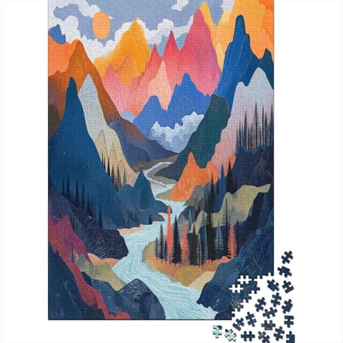 Flüsse 1000 Stück Puzzles Für Erwachsene Teenager Stress Abbauen Familien-Puzzlespiel 1000-teiliges Puzzle Kinder Lernspiel Spielzeug Geschenk Puzzel 1000pcs (75x50cm) von LeHuaiMa
