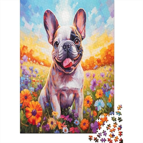 Französische BullHUNDge Puzzlespiel 1000 Teile Erwachsene -Puzzle 1000 Stück Spiel Puzzles Für Erwachsene Kinder Puzzle Erwachsenen Puzzlespiel Puzzel 1000pcs (75x50cm) von LeHuaiMa