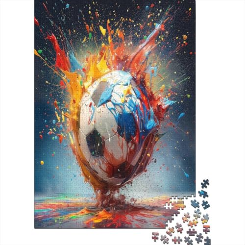 Fußball 1000 Stück Puzzles Für Erwachsene Teenager Stress Abbauen Familien-Puzzlespiel 1000-teiliges Puzzle Kinder Lernspiel Spielzeug Geschenk Puzzel 1000pcs (75x50cm) von LeHuaiMa
