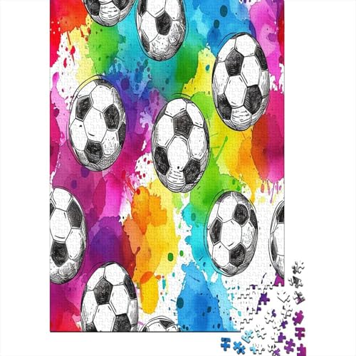 Fußball Puzzle 1000 Teile Puzzles Für Erwachsene Lernspiel Herausforderungsspielzeug 1000-teilige Puzzlespiel Für Erwachsene Kinder Puzzel 1000pcs (75x50cm) von LeHuaiMa