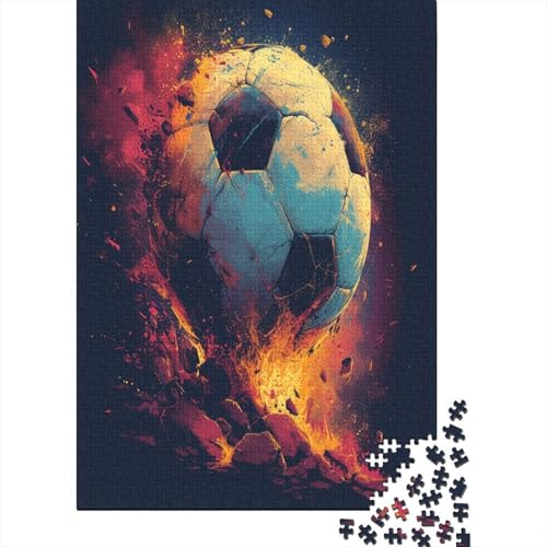Fußball Puzzle 1000 Teile Puzzles Für Erwachsene Lernspiel Herausforderungsspielzeug 1000-teilige Puzzlespiel Für Erwachsene Kinder Puzzel 1000pcs (75x50cm) von LeHuaiMa