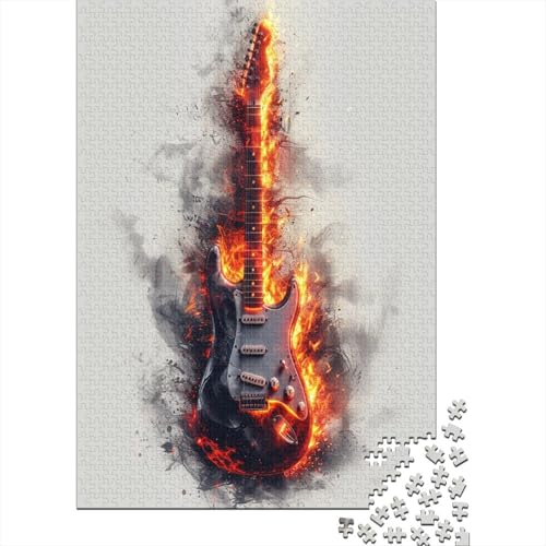 Gitarre 1000 Stück Puzzles Für Erwachsene Teenager Stress Abbauen Familien-Puzzlespiel 1000-teiliges Puzzle Kinder Lernspiel Spielzeug Geschenk Puzzel 1000pcs (75x50cm) von LeHuaiMa
