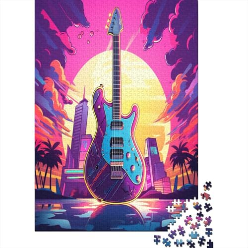 Gitarres 1000 Stück Puzzles Für Erwachsene Teenager Stress Abbauen Familien-Puzzlespiel Mit Poster in 1000-teiliges Puzzle Kinder Lernspiel Spielzeug Geschenk Puzzel 1000pcs (75x50cm) von LeHuaiMa