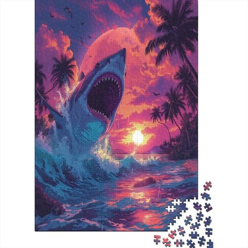 Hai Puzzle 1000 Teile Puzzles Für Erwachsene Lernspiel Herausforderungsspielzeug 1000-teilige Puzzlespiel Für Erwachsene Kinder Puzzel 1000pcs (75x50cm) von LeHuaiMa