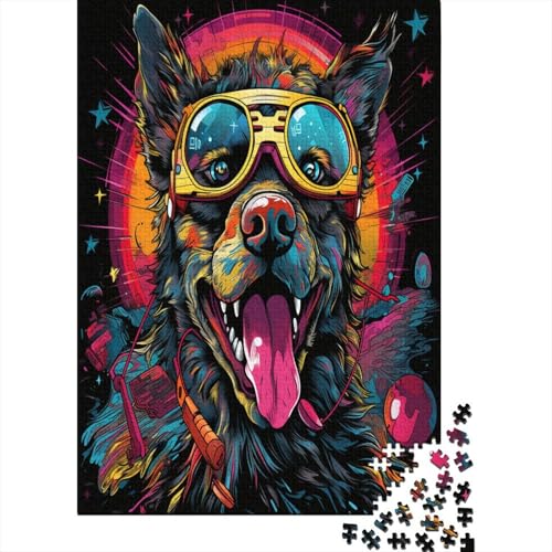 Hund Puzzle 1000 Teile Puzzles Für Erwachsene Lernspiel Herausforderungsspielzeug 1000-teilige Puzzlespiel Für Erwachsene Kinder Puzzel 1000pcs (75x50cm) von LeHuaiMa