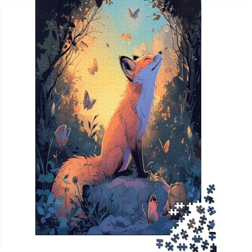 Jungle Fuchs 1000 Stück Puzzles Für Erwachsene Teenager Stress Abbauen Familien-Puzzlespiel Mit Poster in 1000-teiliges Puzzle Kinder Lernspiel Spielzeug Geschenk Puzzel 1000pcs (75x50cm) von LeHuaiMa