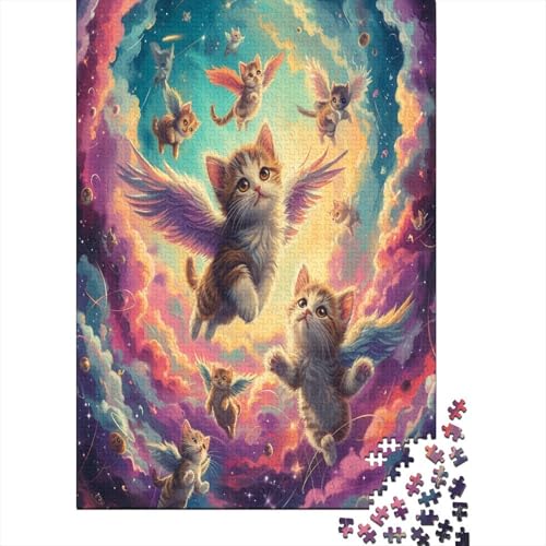 Kat 1000 Stück Puzzles Für Erwachsene Teenager Stress Abbauen Familien-Puzzlespiel 1000-teiliges Puzzle Kinder Lernspiel Spielzeug Geschenk Puzzel 1000pcs (75x50cm) von LeHuaiMa