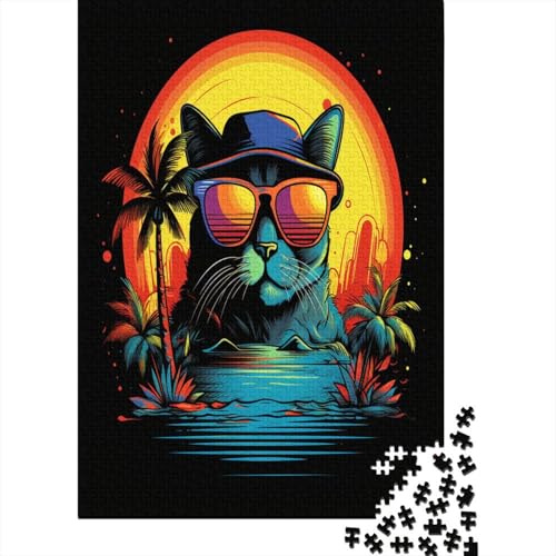 Kat Puzzle 1000 Teile Erwachsener Kniffel Spaß Für Die Ganze Familie - Abwechslungsreiche 1000 Puzzleteilige Motive Puzzle Erwachsene, Puzzel 1000pcs (75x50cm) von LeHuaiMa