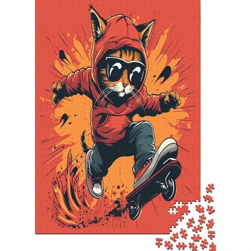 Kat Puzzle 1000 Teile Puzzles Für Erwachsene Lernspiel Herausforderungsspielzeug 1000-teilige Puzzlespiel Für Erwachsene Kinder Puzzel 1000pcs (75x50cm) von LeHuaiMa