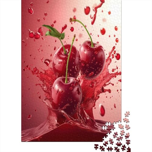 Kirsche Puzzle 1000 Teile Puzzles Für Erwachsene Lernspiel Herausforderungsspielzeug 1000-teilige Puzzlespiel Für Erwachsene Kinder Puzzel 1000pcs (75x50cm) von LeHuaiMa