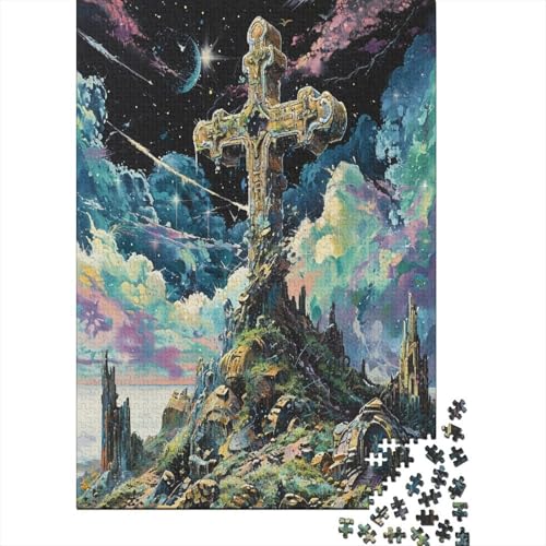 Kreuz Puzzle 1000 Teile Puzzle Für Erwachsene Und Kinder Ab 14 Jahren Puzzel 1000pcs (75x50cm) von LeHuaiMa
