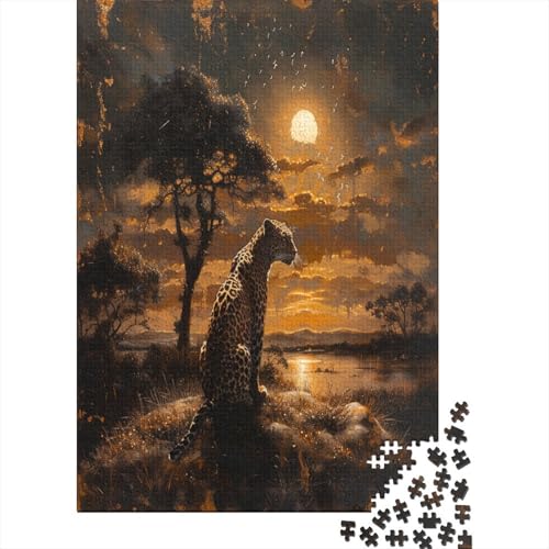 Leopard Puzzle 1000 Teile Puzzles Für Erwachsene Lernspiel Herausforderungsspielzeug 1000-teilige Puzzlespiel Für Erwachsene Kinder Puzzel 1000pcs (75x50cm) von LeHuaiMa