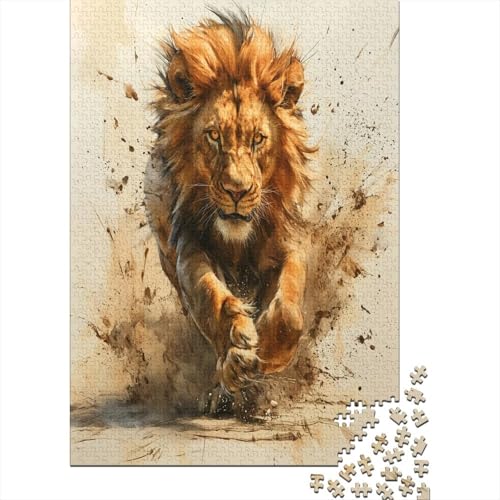 Löwe Puzzle 1000 Teile Puzzles Für Erwachsene Lernspiel Herausforderungsspielzeug 1000-teilige Puzzlespiel Für Erwachsene Kinder Puzzel 1000pcs (75x50cm) von LeHuaiMa