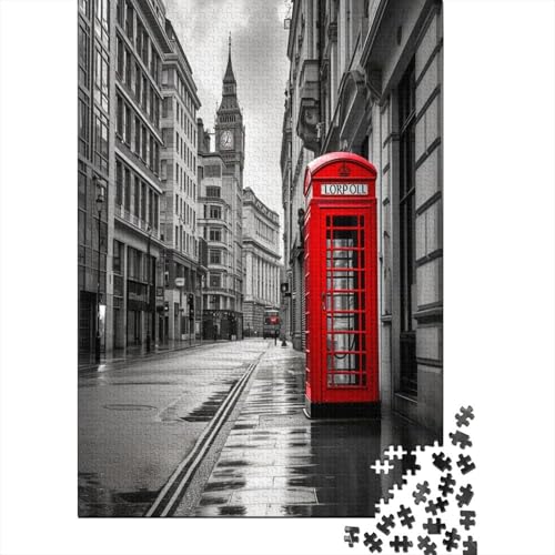 London Street Szene Puzzle 1000 Teile Puzzles Für Erwachsene Lernspiel Herausforderungsspielzeug 1000-teilige Puzzlespiel Für Erwachsene Kinder Puzzel 1000pcs (75x50cm) von LeHuaiMa