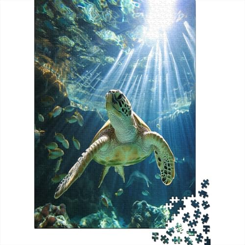 Meeresschildkrötes Puzzle 1000 Teile Puzzles Für Erwachsene Lernspiel Herausforderungsspielzeug 1000-teilige Puzzlespiel Für Erwachsene Kinder Puzzel 1000pcs (75x50cm) von LeHuaiMa
