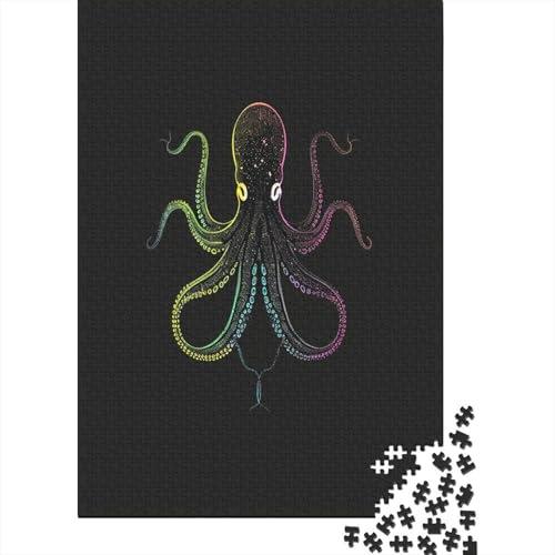Oktopus 1000 Stück Puzzles Für Erwachsene Teenager Stress Abbauen Familien-Puzzlespiel Mit Poster in 1000-teiliges Puzzle Kinder Lernspiel Spielzeug Geschenk Puzzel 1000pcs (75x50cm) von LeHuaiMa