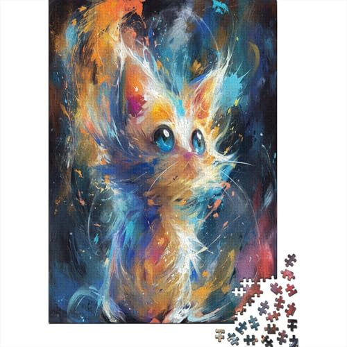 Painted Kat Puzzle 1000 Teile Für Erwachsene Und Kinder Ab 14 Jahren Für Stressabbauer Puzzel 1000pcs (75x50cm) von LeHuaiMa