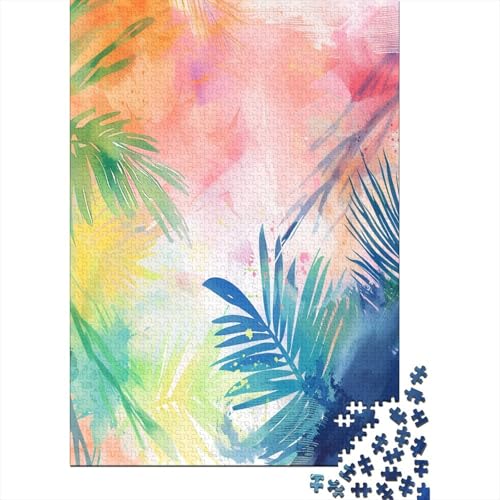 Palm Blatt 1000 Teile,Impossible Puzzle,GesKükenlichkeitsspiel Für Die Ganze Familie, Erwachsenen Puzzlespiel Puzzel 1000pcs (75x50cm) von LeHuaiMa