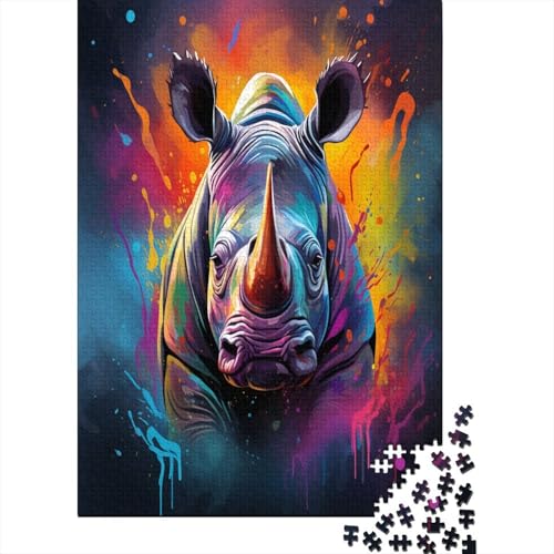 Rhinoceros Puzzle 1000 Teile Erwachsener Kniffel Spaß Für Die Ganze Familie - Abwechslungsreiche 1000 Puzzleteilige Motive Puzzle Erwachsene, Puzzel 1000pcs (75x50cm) von LeHuaiMa