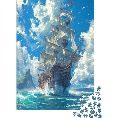 Segelboot 1000 Stück Puzzles Für Erwachsene Teenager Stress Abbauen Familien-Puzzlespiel 1000-teiliges Puzzle Kinder Lernspiel Spielzeug Geschenk Puzzel 1000pcs (75x50cm) von LeHuaiMa