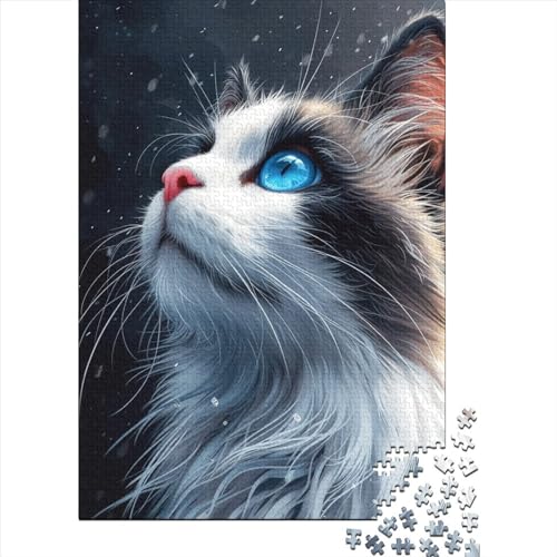Süße blauäugige Katze Puzzle 1000 Teile Erwachsener Kniffel Spaß Für Die Ganze Familie - Abwechslungsreiche 1000 Puzzleteilige Motive Puzzlespiel Erwachsene, Puzzel 1000pcs (75x50cm) von LeHuaiMa