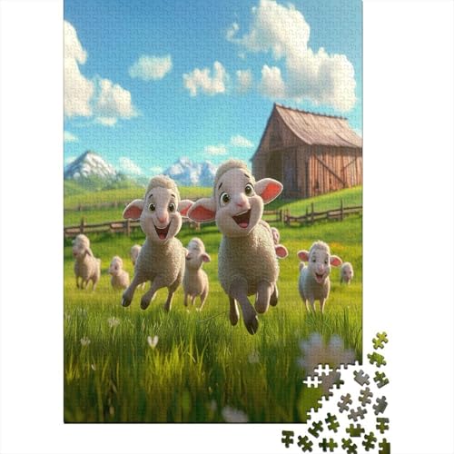 Süßes Lamm 1000 Stück Puzzles Für Erwachsene Teenager Stress Abbauen Familien-Puzzlespiel 1000-teiliges Puzzle Kinder Lernspiel Spielzeug Geschenk Puzzel 1000pcs (75x50cm) von LeHuaiMa