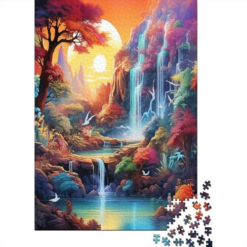 Wasserfall Wunderland Puzzlespiel 1000 Teile Erwachsene -Puzzle 1000 Stück Spiel Puzzles Für Erwachsene Kinder Puzzle Erwachsenen Puzzlespiel Puzzel 1000pcs (75x50cm) von LeHuaiMa