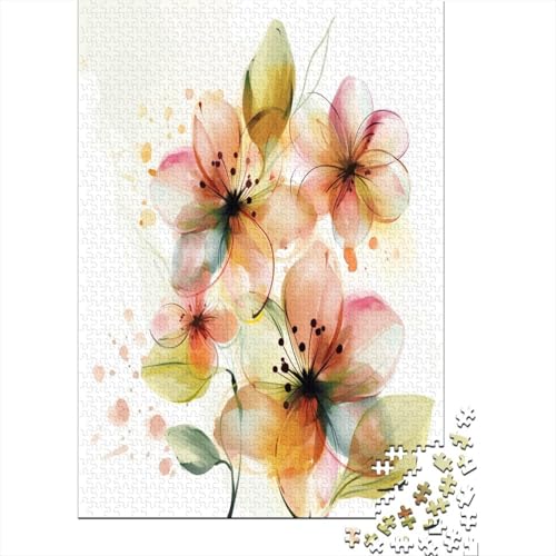 Watercolor Blumes Puzzle 1000 Teile Erwachsener Kniffel Spaß Für Die Ganze Familie - Abwechslungsreiche 1000 Puzzleteilige Motive Puzzlespiel Erwachsene, Puzzel 1000pcs (75x50cm) von LeHuaiMa